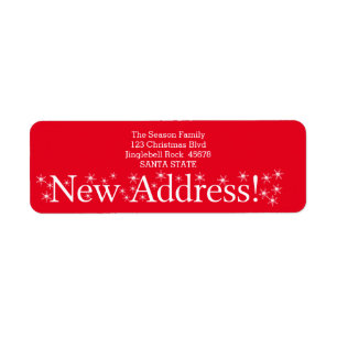 New Address Snowflake Christmas Label
