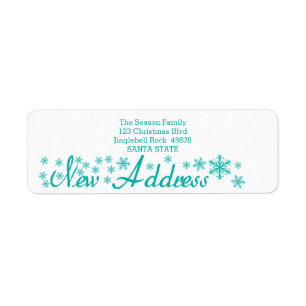 New Address Snowflake Christmas Label