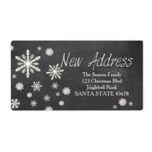 LASER PRINTED ROUND RETURN ADDRESS LABELS CHRISTMAS TREE WITH SNOWFLAKES  #7 