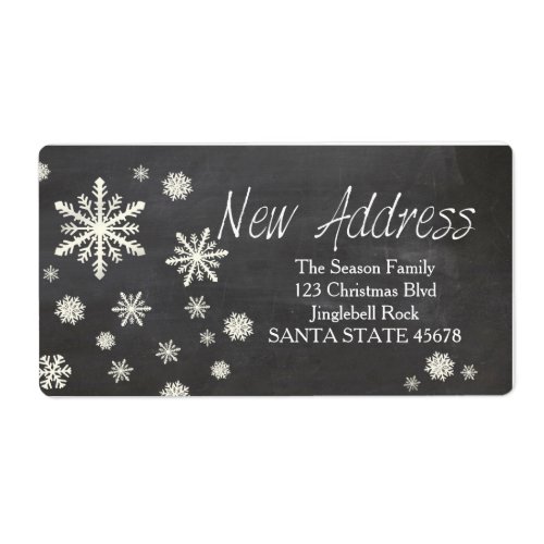 New Address snowflake Holiday Address Label