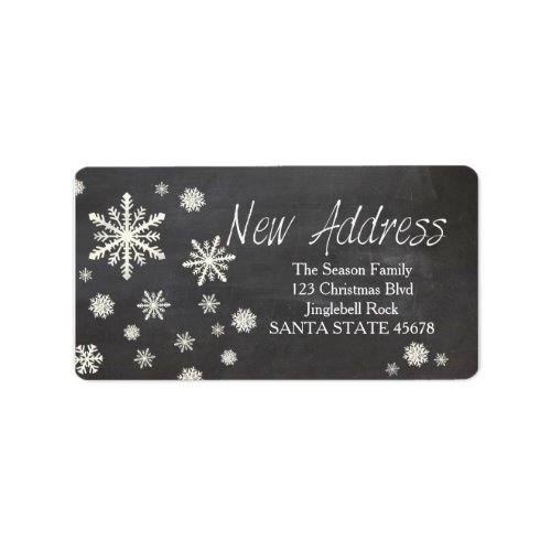 New Address snowflake Holiday Address Label