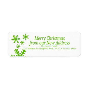 New Address snowflake holiday Label