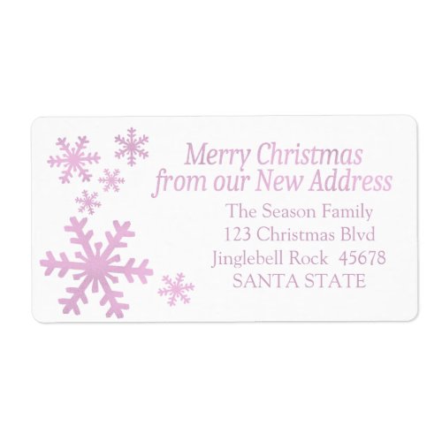 New Address snowflake holiday Label