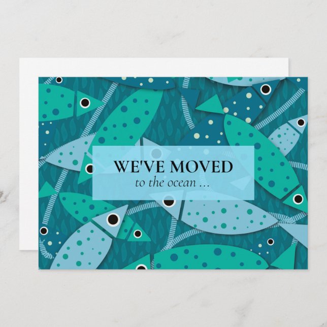 New Address Tropical Fish Pattern  Announcement (Front/Back)