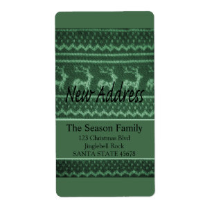 New Address Ugly Christmas Sweater Label