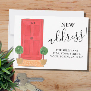 New Address Watercolor Door Moving Announcement