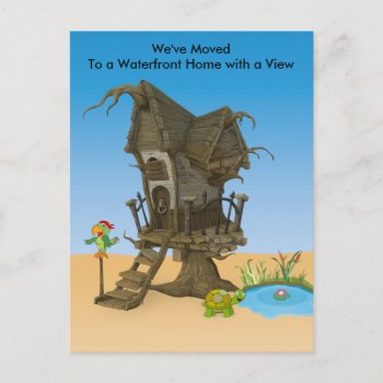New Address Waterfront Home Announcement Postcard by RewStudio at Zazzle