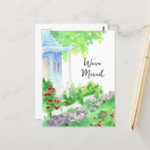 New Address We Have Moved Cottage House Postcard