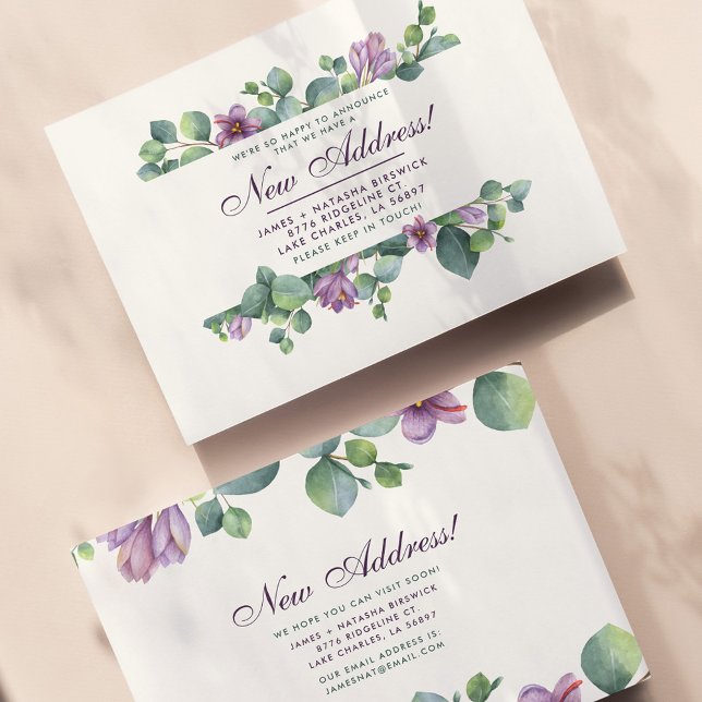 New Address We’ve Moved Botanical Eucalyptus Note Card (Change of Address Update Eucalyptus Moving Announcement)