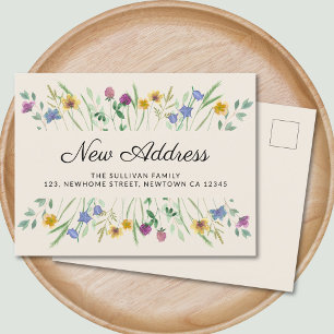 New Address Wildflower Moving Announcement Postcard