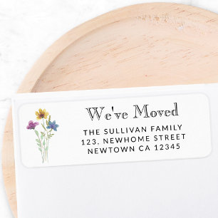 New Address Wildflower Return Address Label