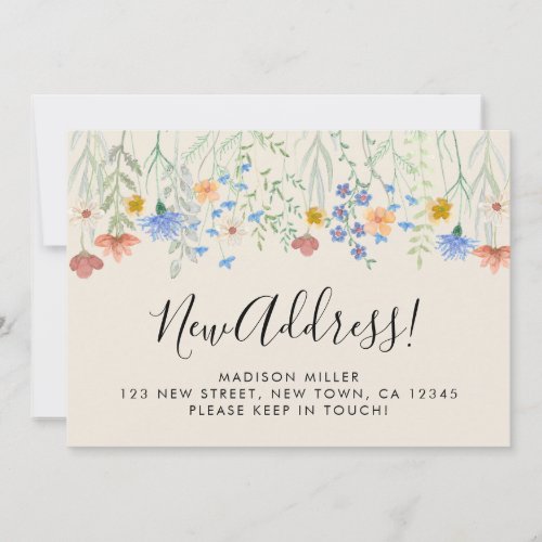 New Address Wildflowers Moving  Announcement