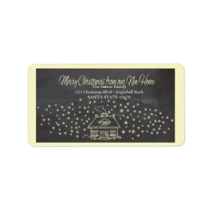 New Address x-mas wreath Holiday Label