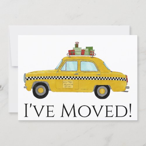 New Address Yellow Cab Taxi Christmas tree Invitation