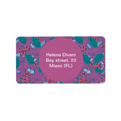 New adress return label floral colorful sticker