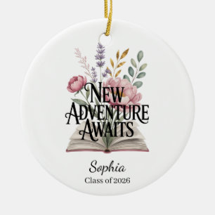 New Adventure Awaits Graduation Personalized Ceramic Ornament