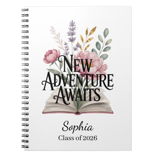 New Adventure Awaits Graduation Personalized Notebook (Front)