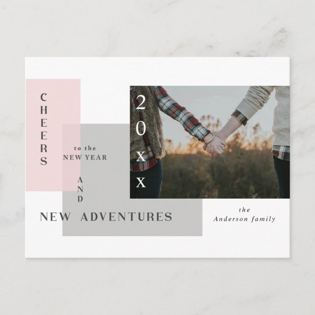 new adventure happy new year holiday postcard (Front)