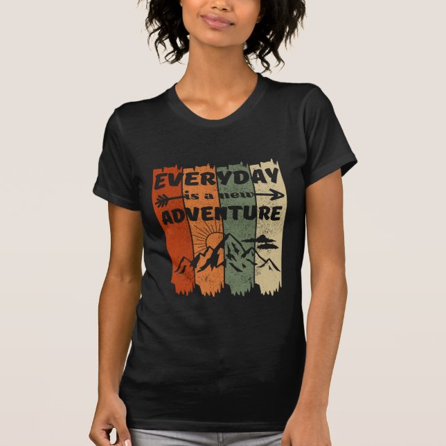 New adventure hiking lovers gift retro mountain T-Shirt (Front)
