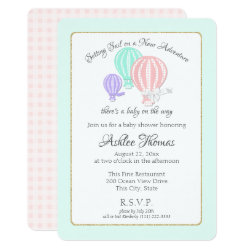 New Adventure Hot Air Balloons Baby Shower Card