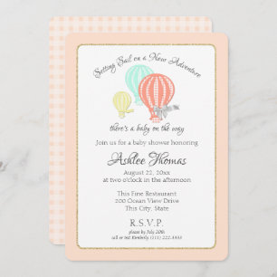 New Adventure Hot Air Balloons Baby Shower Invitation