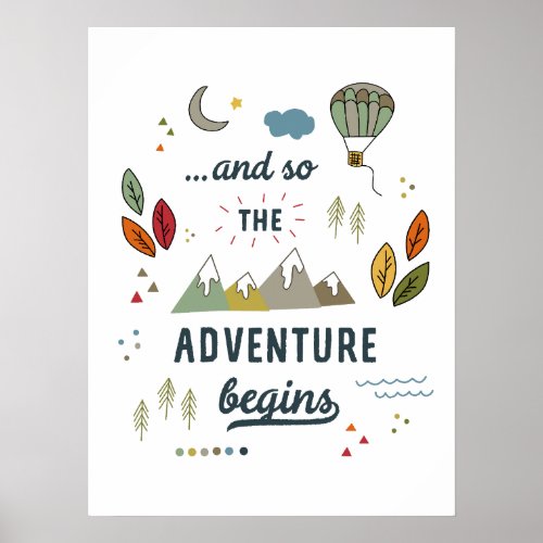 New Adventure Inspirational Travel Quote New Home Poster