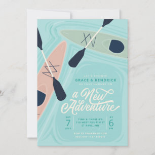 New Adventure Kayak Couples wedding shower Invitation