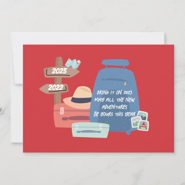 New adventures 2025 wishes customizable  holiday card (Front)