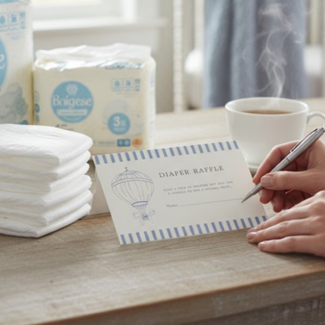 New adventures Baby Shower Diaper Raffle  Enclosure Card (Creator Uploaded)