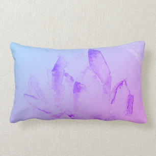 *~* New Age Abstract Modern Watercolor Crystals Lumbar Pillow