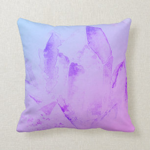 *~* New Age Abstract Modern Watercolor Crystals Throw Pillow