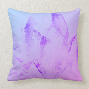 *~* New Age Abstract Modern Watercolor Crystals Throw Pillow