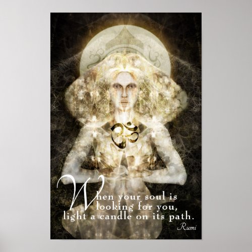 New Age Art Goddess Psyche   Inspirational Quote Poster