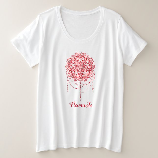 New Age mandala namaste art yoga Plus Size T-Shirt (Design Front)