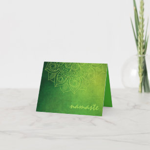 New Age Mehendi Style Kiwi Toned Mandala Card