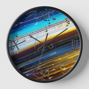 New Age Music Notation Wall Clock 10-inch round