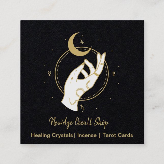 New Age Occult Shop Square Business Card (Front)