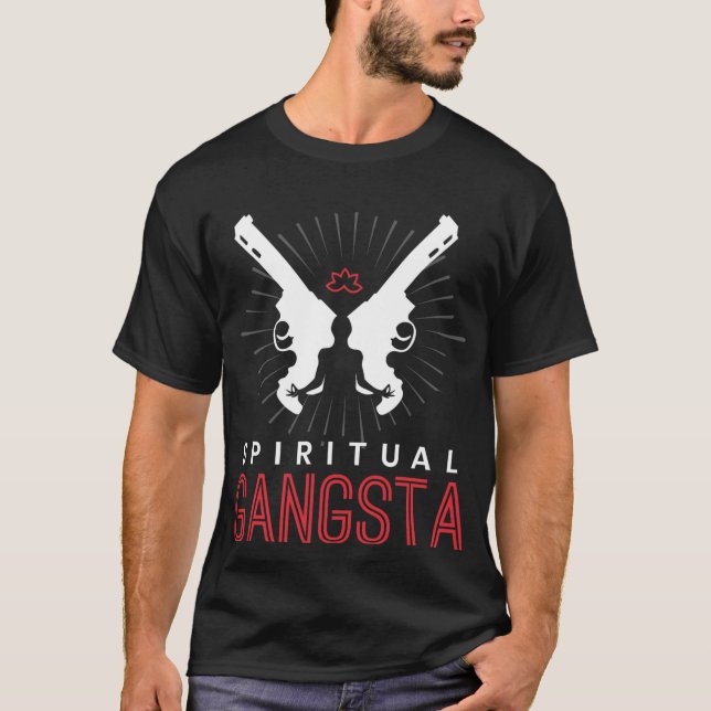 New Age Sritual Srituality Yoga Gangster Enlighten T-Shirt (Front)