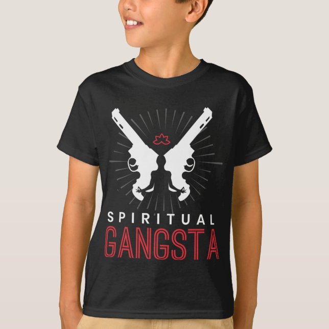 New Age Sritual Srituality Yoga Gangster Enlighten T-Shirt (Front)