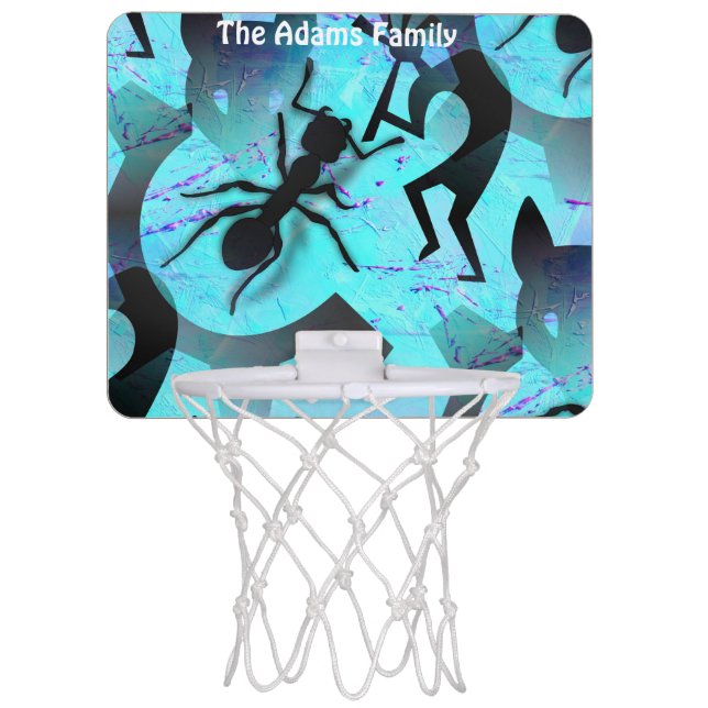 New Age Tribal Aesthetic Seamless Pattern Mini Basketball Hoop (Front)
