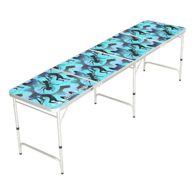 New Age Tribal with Aesthetic Seamless Pattern Beer Pong Table (Angled)