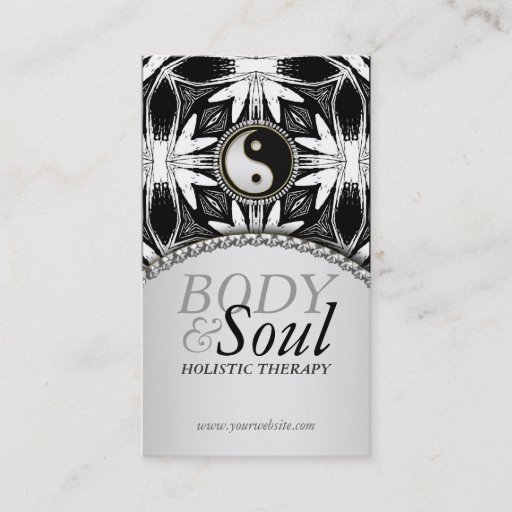 Customizable New Age Yin Yang Black White Batik Business Card