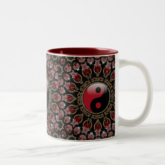 New Age YinYang Mandala Red+Gold Mug