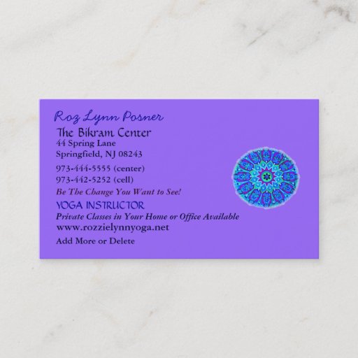 Customizable New Age Yoga Profile Card Business Card