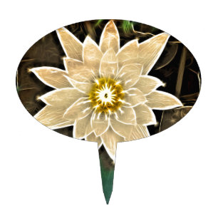New Age Zen Buddhism Yoga Namaste White Lotus Cake Topper