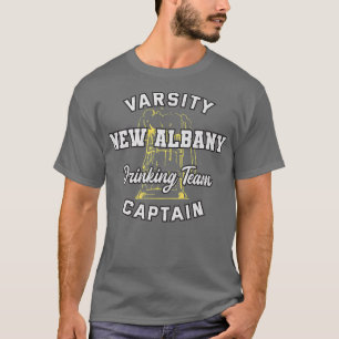 New Albany Drinking Team Captain Indiana Beer Love T-Shirt
