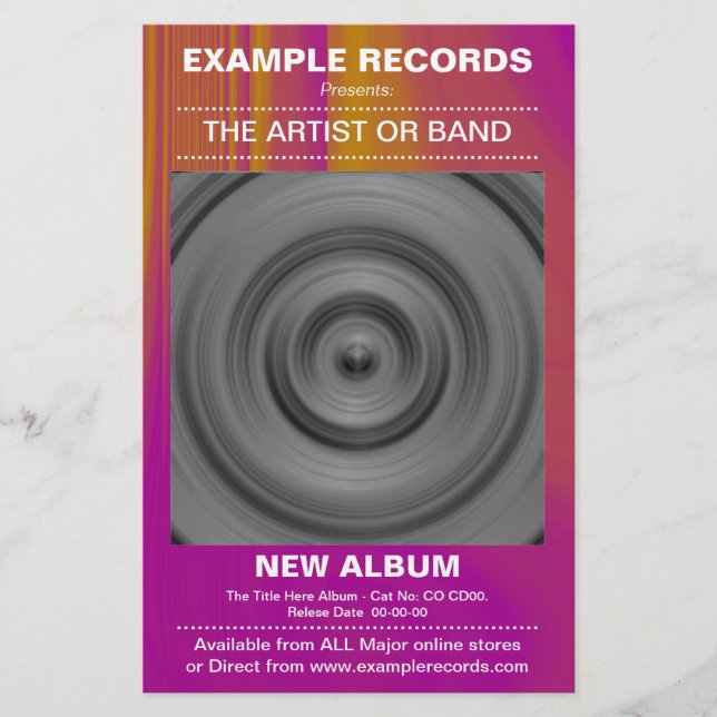New Album Launch - Color Textured Flyer (Front)