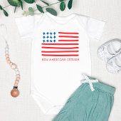 New American Citizen | Hand Drawn American Flag Baby Bodysuit