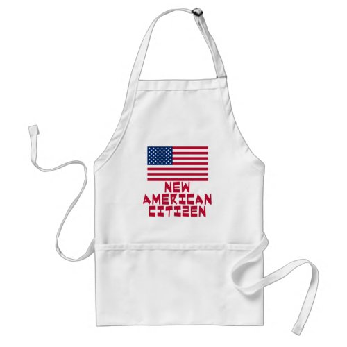 New American Citizen with American Flag Adult Apron