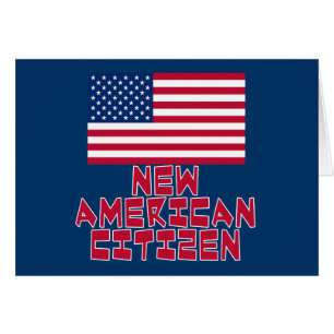New American Citizen with American Flag Cards
